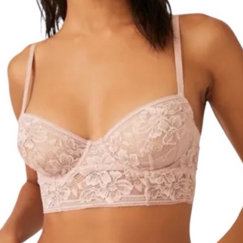 Free People Lace Bralette Bustier Nude Blush – Size 32A – NWT